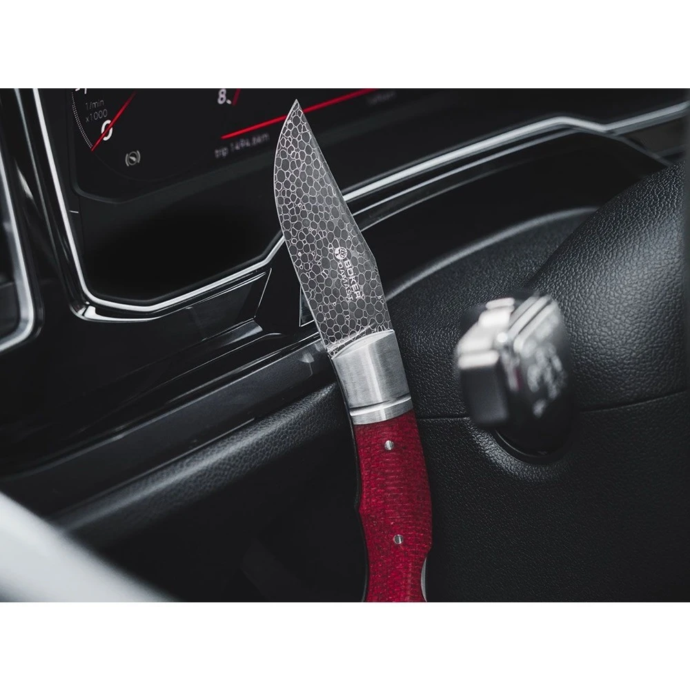 Boker Boxer Damascus Folding Knife