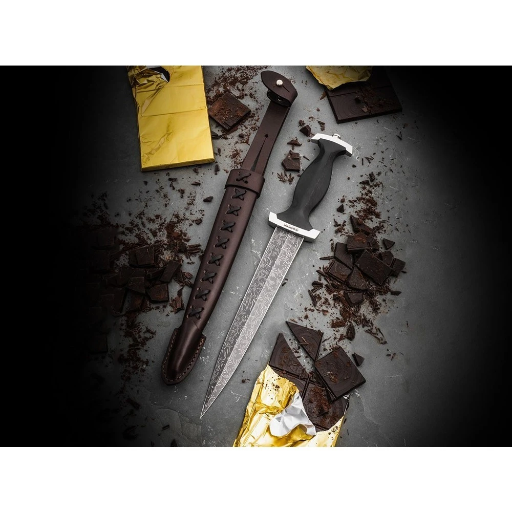 Boker Swiss Dagger Mosaic Damascus Fixed Blade Knife - Image 5