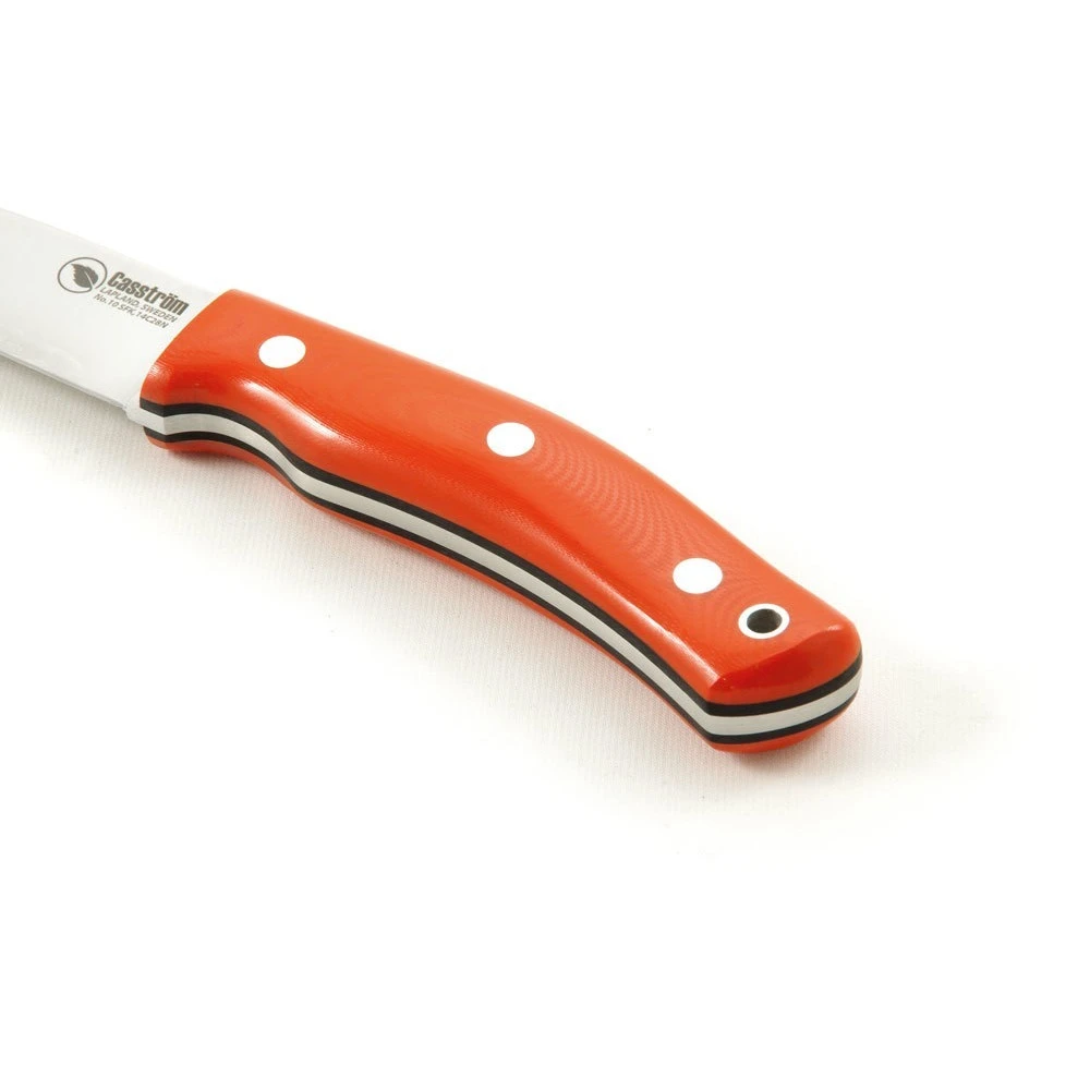 Casstrom 13130 No. 10 Swedish Forest Knife - Orange G10, Flat Ground Blade - Image 4