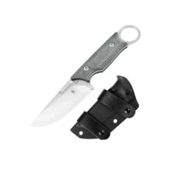 Kizer K1048A1 Cabox Fixed Blade Knife, Black Micarta