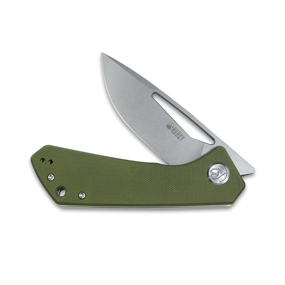 KUBEY KU331D THALIA Flipper Folding Knife, Bead Blasted D2, Green G10 - Image 5