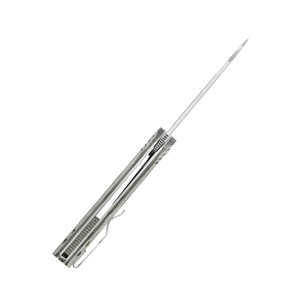 Kizer Kv3542.2C1 Kobold 2.0 Front Flipper Folding Knife, Green Micarta - Image 6