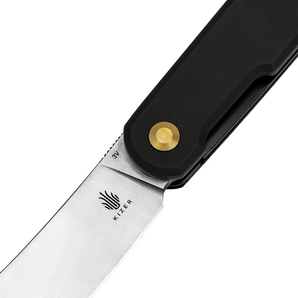 KIZER KV3580C1 Klipper Folding Knife, Black Aluminium - Image 4