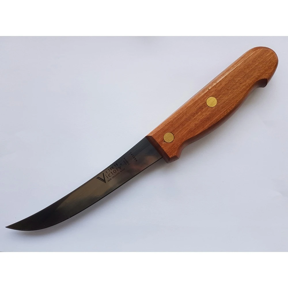 Victory Curved Boning Knife - 15 Cm Carbon Steel Timber Handle